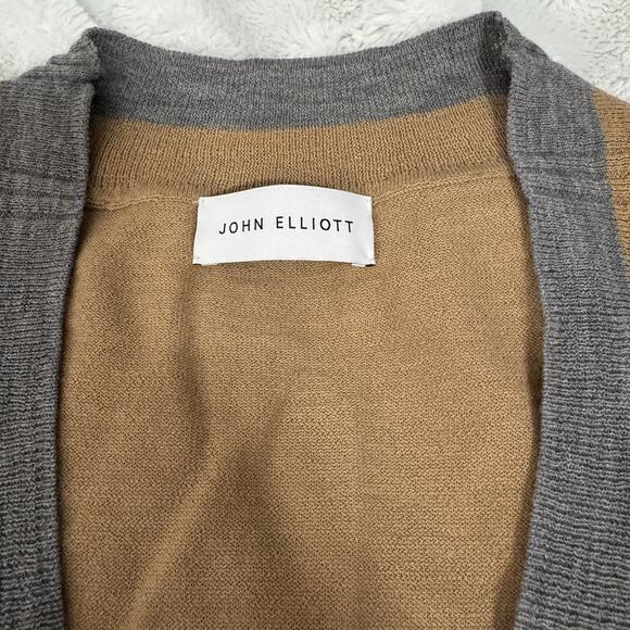 John Elliott Brown And Gray Cardigan Men’s Medium No Tag - Picture 5 of 8